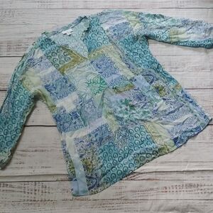 J. Jill Blue and Green Blouse SP